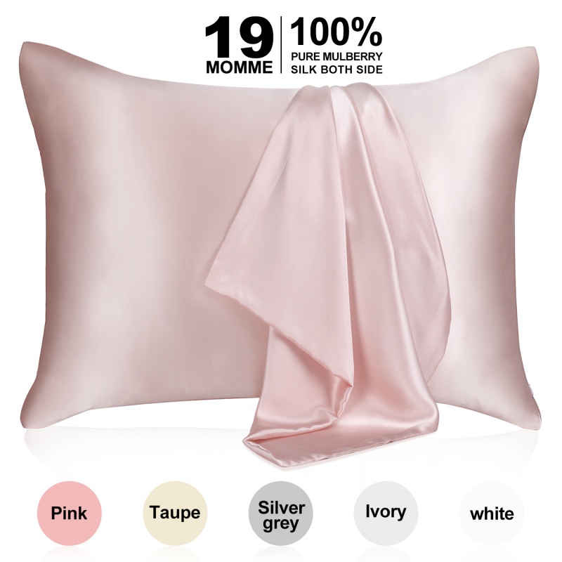 Pure Mulberry Silk - 22 Momme 6a Vysoko kvalitné vlákna - Hodvábny vankúš pre vlasy a pokožku - pravidelný, kráľovná a kráľ so skrytým zipsom